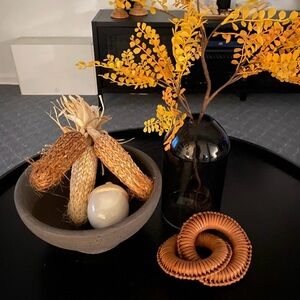 Round Leather Links Threshold Designed Studio McGee Tan Leather Knot Accent